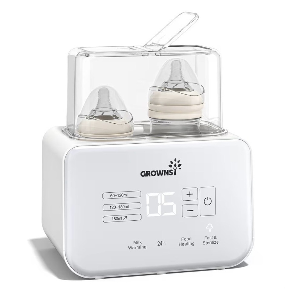 Grownsy White Baby Bottle Warmer Grownsy 8-in-1 Fast Milk Warmer with Timer